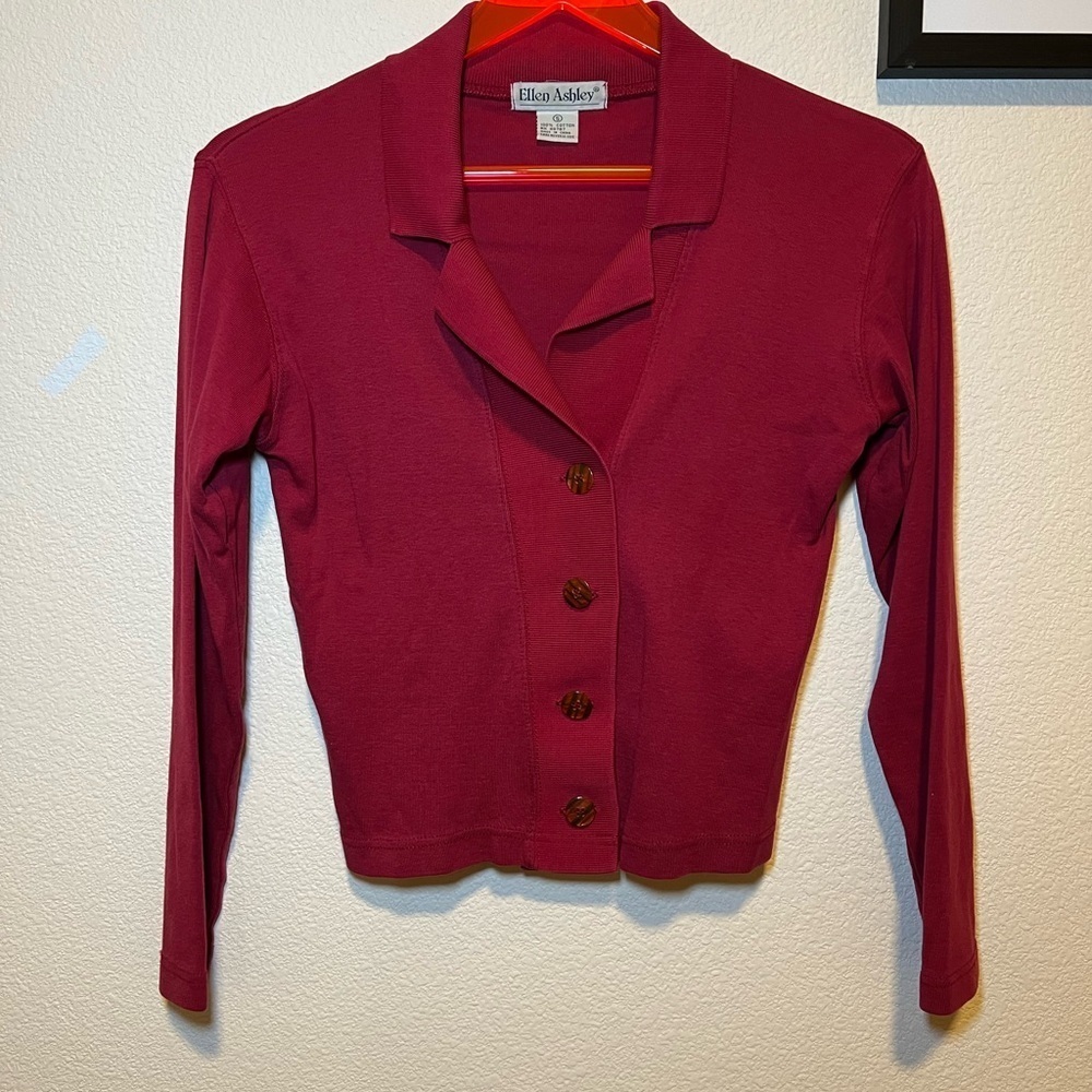 Red Button-Up Cardigan